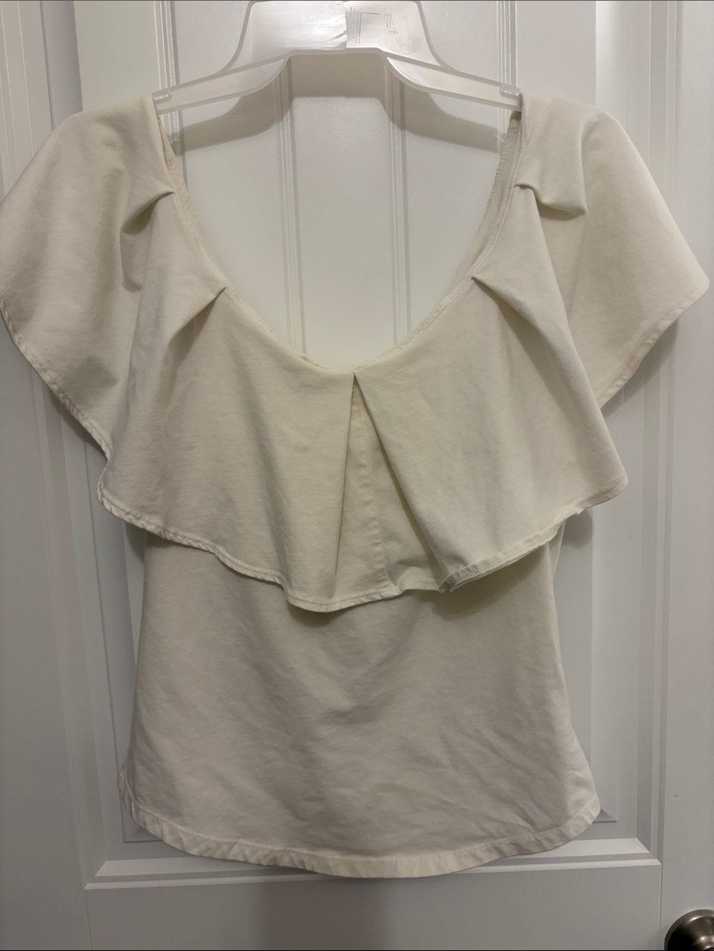 Free People White Layered Ruffle Scoop Neck Top - Picture 3 of 4
